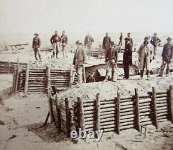 Civil War Stereoview Interior Of Fort Sedgwick