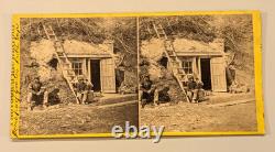 Civil War Stereoview Photo African American Black Soldiers Dutch Gap 16th NY