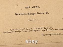 Civil War Stereoview Photo Wounded Soldiers at Savage Station Virginia Brady