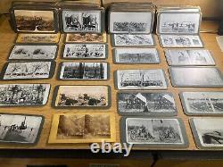 Civil War Stereoviewers (x3) with hundreds of picture cards