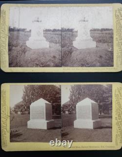 Civil War Stereoviews Gettysburg Lot of 4 monuments. Little Round Top, Cannons