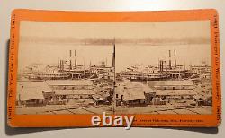 Civil War Taylor & Huntington Stereoview Photo Vicksburg Mississippi Boat Levee