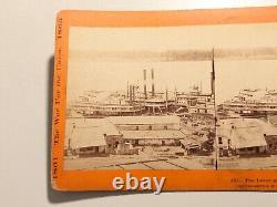 Civil War Taylor & Huntington Stereoview Photo Vicksburg Mississippi Boat Levee