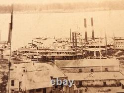 Civil War Taylor & Huntington Stereoview Photo Vicksburg Mississippi Boat Levee