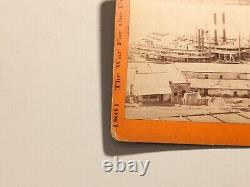 Civil War Taylor & Huntington Stereoview Photo Vicksburg Mississippi Boat Levee