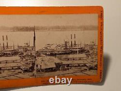 Civil War Taylor & Huntington Stereoview Photo Vicksburg Mississippi Boat Levee