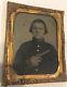 Civil War Time Ambrotype Daguerreotype Case Boy With Gun Union/confederate Army