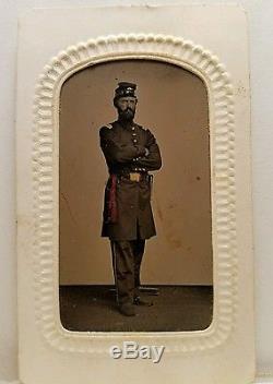 Civil War TinType & CDV Identified LT 7th Regiment Mass Volunteer Infantry Photo