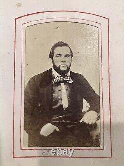 Civil War TinType Photo Album Soldier 1860s CDV 46 Images Tin Type