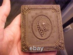 Civil War Tintype 1/6 Photograph Soldier in Uniform in 1857 Dated Fancy Case