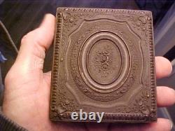 Civil War Tintype 1/6 Photograph Soldier in Uniform in 1857 Dated Fancy Case