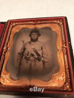 Civil War Tintype 1/6 Plate, Well Decorated Union Soldier, Excellent Photo