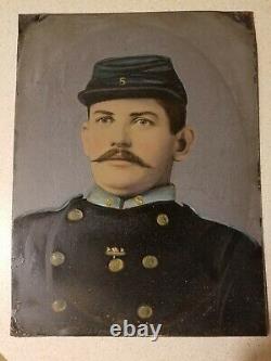 Civil War Tintype Hand painted Picture 8.5 x 6.5