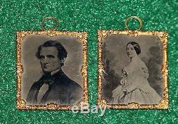 Civil War Tintype Photo Confederate President Jefferson Davis & Wife
