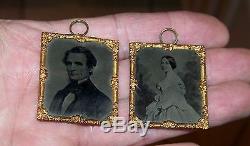Civil War Tintype Photo Confederate President Jefferson Davis & Wife