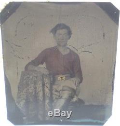 Civil War Tintype Photo of Identified Confederate Cavalry Soldier in Full Case