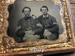 Civil War Tintype Photograph NCO Sergeant And Corporal Soldiers 1/6th Plate