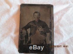 Civil War Tintype Soldier with 1860 Colt Union or Confederate