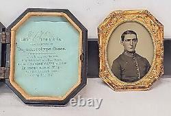 Civil War Tintype Studio Image Union Army Mounted Services Soldier Union Case