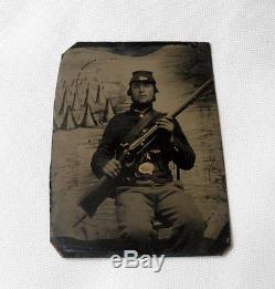 Civil War Tintype of Soldier with Musket Estate Find