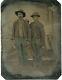 Civil War Tintype Of Union Pards Rough Camp Characters 1/4 Plate