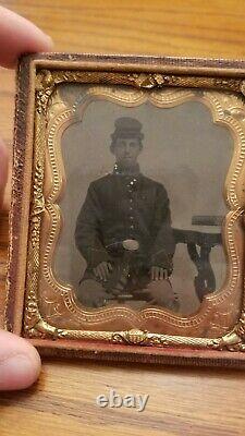 Civil War Tintype of a Union Soldier 1/6 plate
