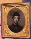 Civil War Tintype Up Close Of A Young Union Soldier Who Looks Fed Up Half Case