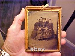 Civil War Tintypes 2 Photographs Soldier withTax Stamp & Rifle 1/4 Plate of Family