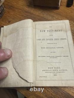 Civil War US Confederate 1864 New Testament Pocket Bible New York Good Condition