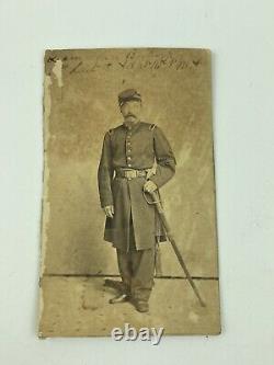 Civil War Uniform Officer With Sword 16th N. Y. H. A Identified Signed CDV Photo