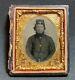 Civil War Union Army Soldier, 1/9th Plate, Cased Tintype Photo Revenue Stamp