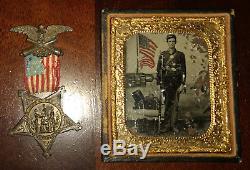 Civil War Union Daguerreotype GAR medal SERIAL NUMBERED