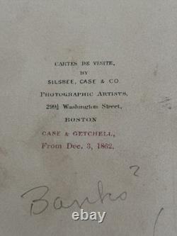 Civil War Union Maj. Gen. Nathaniel P. Banks Backmarked Silsbee, Case, & Co