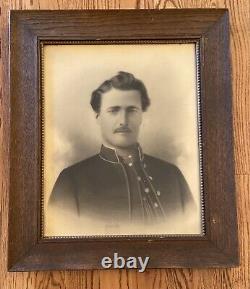 Civil War Union Soldier Charcoal Portrait Drawing Large 26-22 Stunning