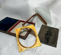 Civil War Union Soldier Tintype Corporal Calvary In A Leather Case