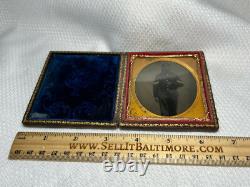 Civil War Union Soldier Tintype Corporal Calvary In A Leather Case