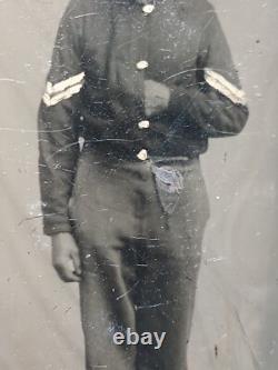 Civil War Union Soldier Tintype Corporal Calvary In A Leather Case