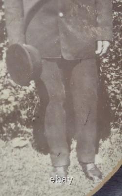 Civil War Union Veteran Portrait Celluloid Photograph GAR Medals Oval Tin Frame