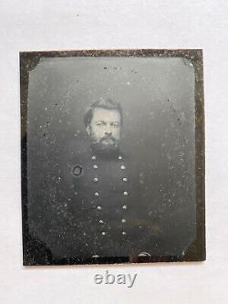 Civil War Unknown Union Officer Sixth Plate Ambrotype
