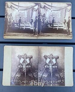 Civil War Vermont 2x lg Stereoview Card Photograph s Death George Stannard