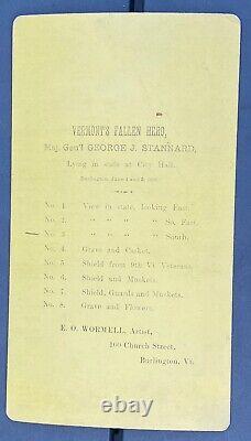 Civil War Vermont 2x lg Stereoview Card Photograph s Death George Stannard