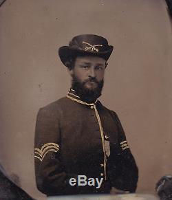 Civil War West Virginia 1st Cavalry Tintype 6th Plate Sharp Image