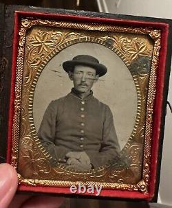 Civil War Western Cavalryman Tintype 1/6th Plate Photo Image Cavalry