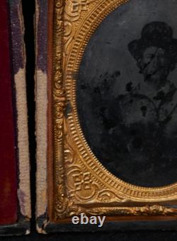 Civil War Wild West Tintype Ferrotype Photograph Gunfighter Large Bowie Knife