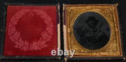 Civil War Wild West Tintype Ferrotype Photograph Gunfighter Large Bowie Knife
