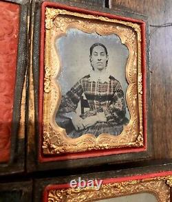 Civil War Zouave Soldier Possible ID 4th Michigan 1/6 Ambrotype 1860s Tinted