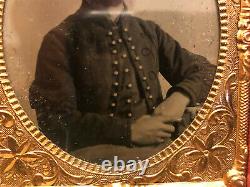 Civil War Zouave Soldier Tintype Photograph ID to E. Black 58th Indiana