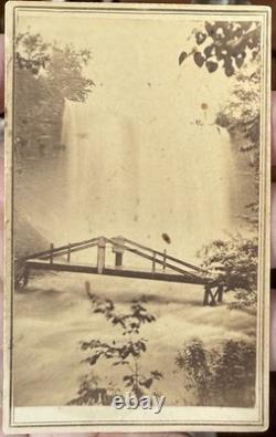 Civil War-era CDV Falls of Minnehaha, MN, period inscription about arrowheads