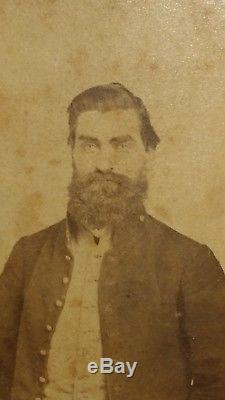 Civil War era CDV Private Co. A (3rd) Iowa Cavalry, David Bunch I'd by known Pic