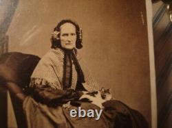 Civil War period CAT image CDV with Woman wearing lovely shawl & daycap Englan